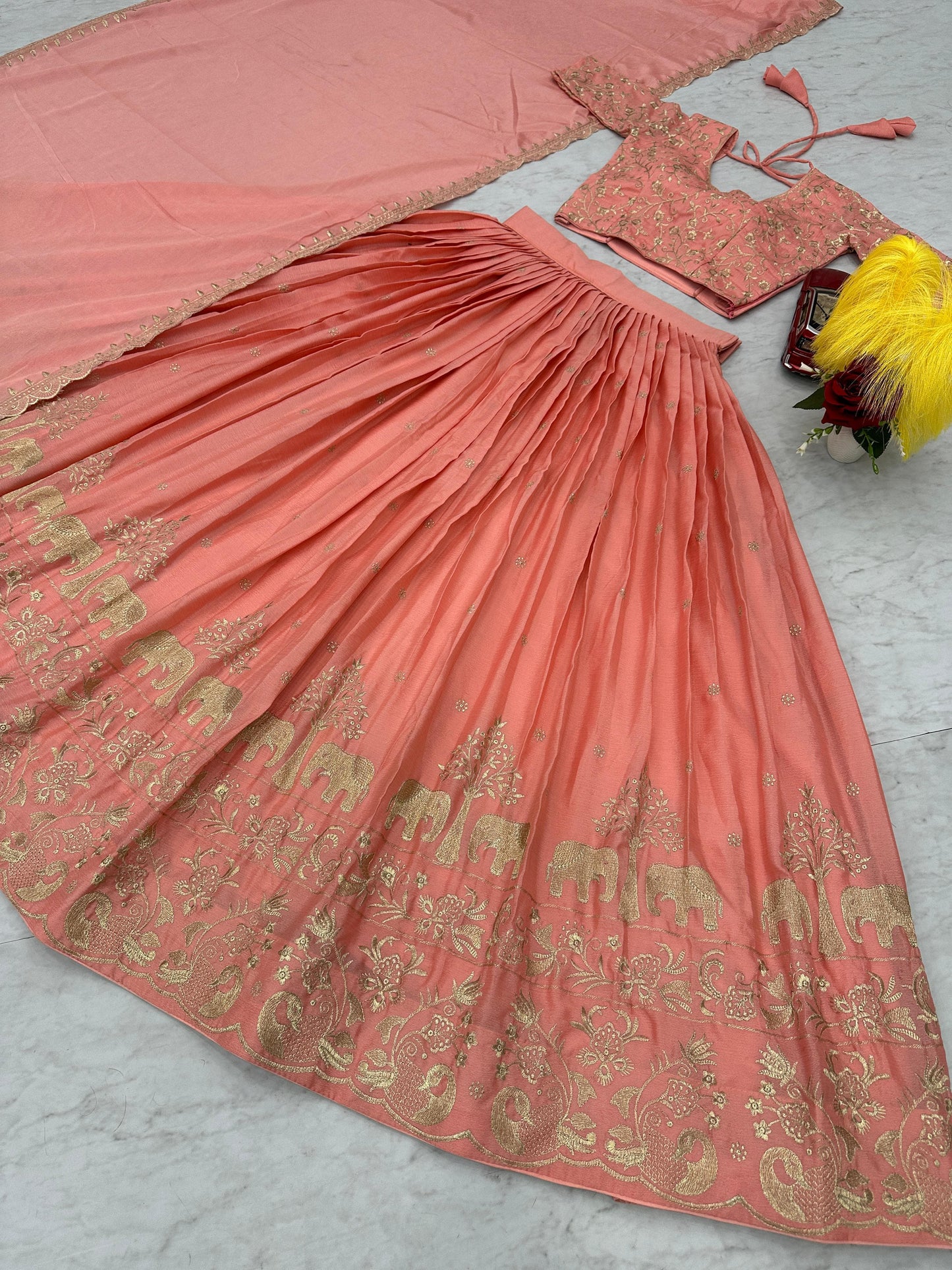 Product Image - Elegant Chinon Festive Wedding Lehenga Choli by Mahant Creation