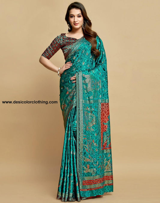 Rama Green Silk Saree