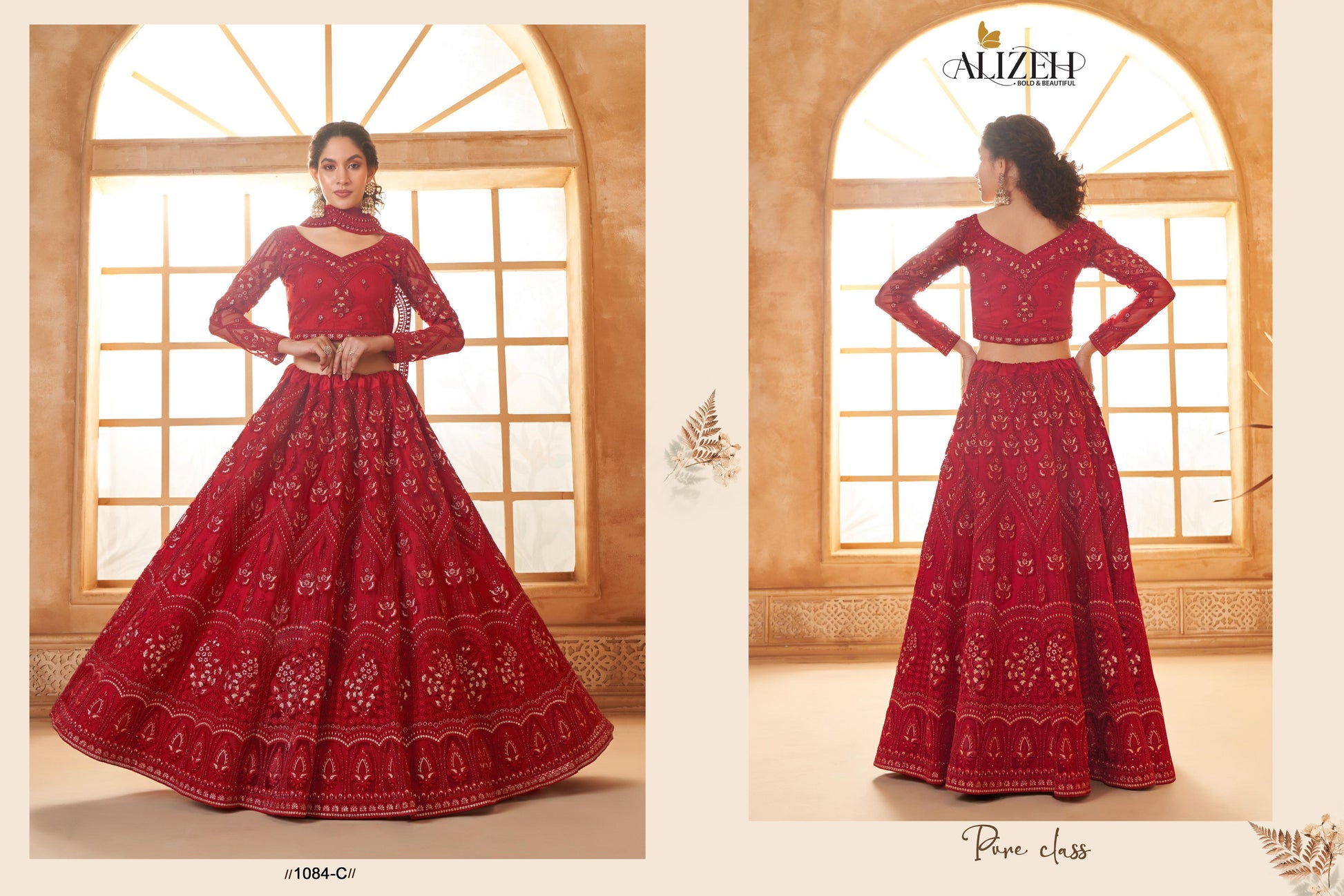 Product Image - Deep Red Wedding Lehenga - Ethereal Bridal & Festive Attire