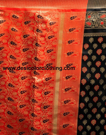 Black Silk Woven Saree