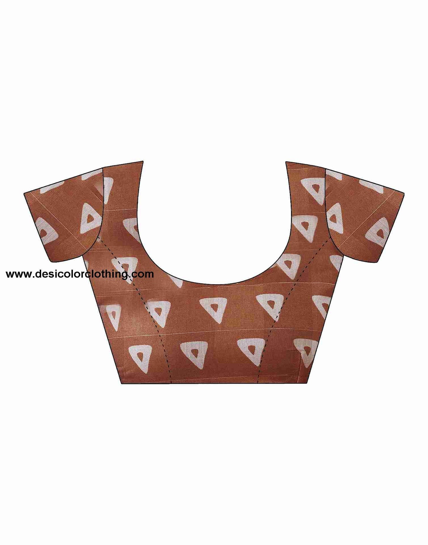 Rust Cotton Printed Saree