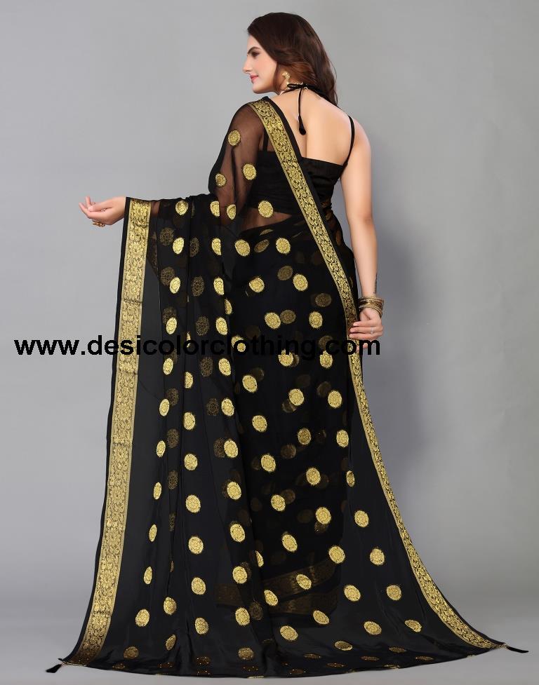 Black Chiffon Saree