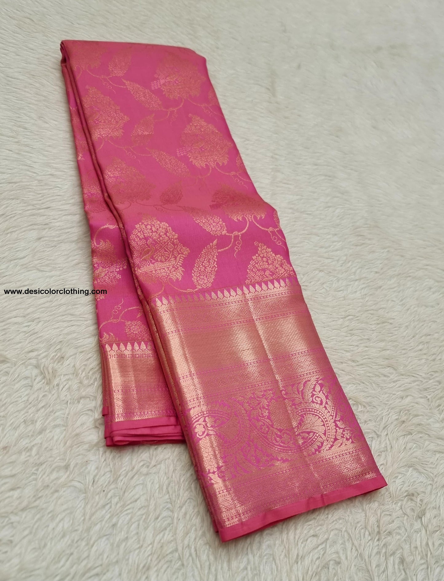 Kanchipuram 100% Pure Handwoven 2G Premium Quality Pastel Colours Unique Design Bridal Silk Sarees