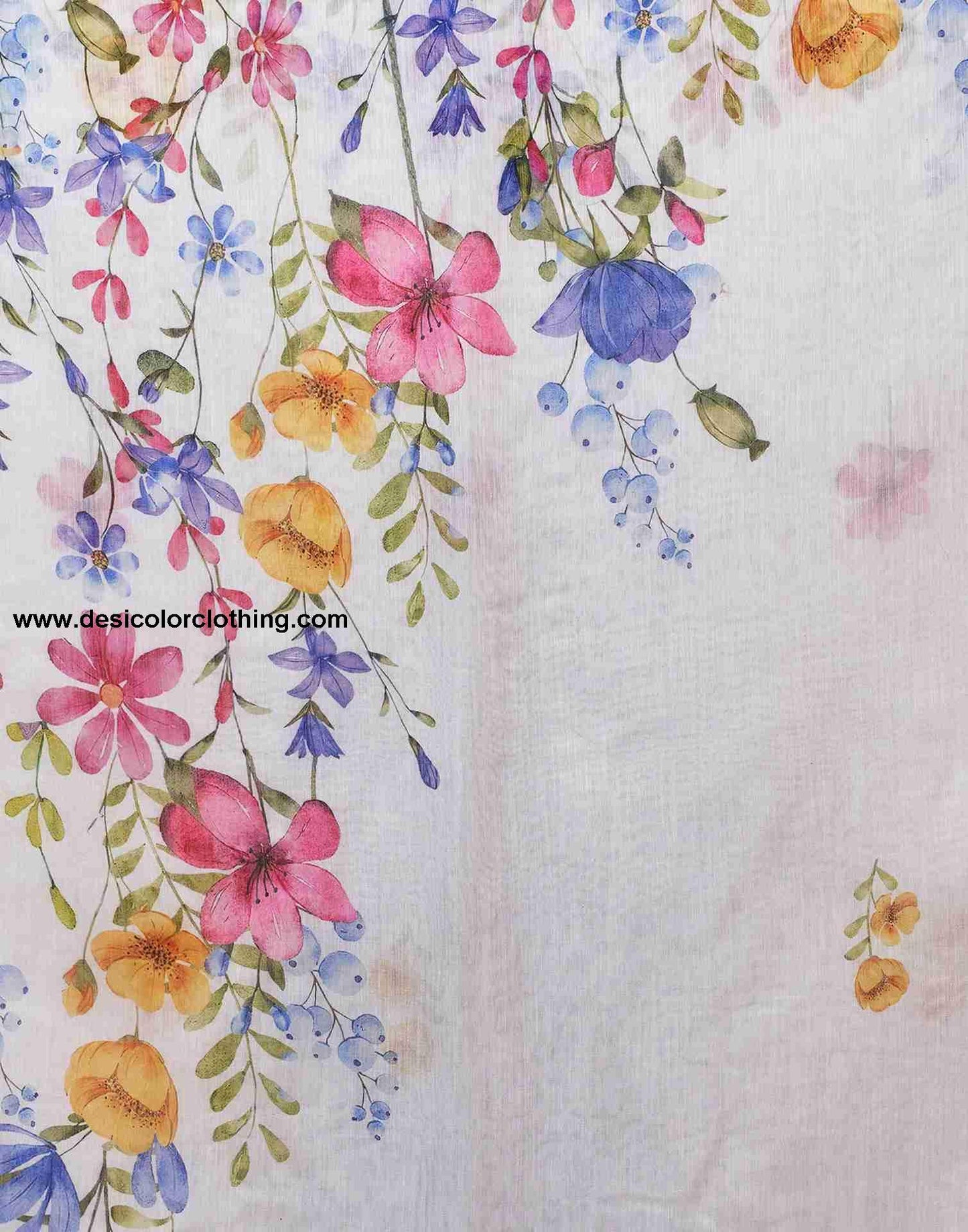 White Cotton Printed Saree