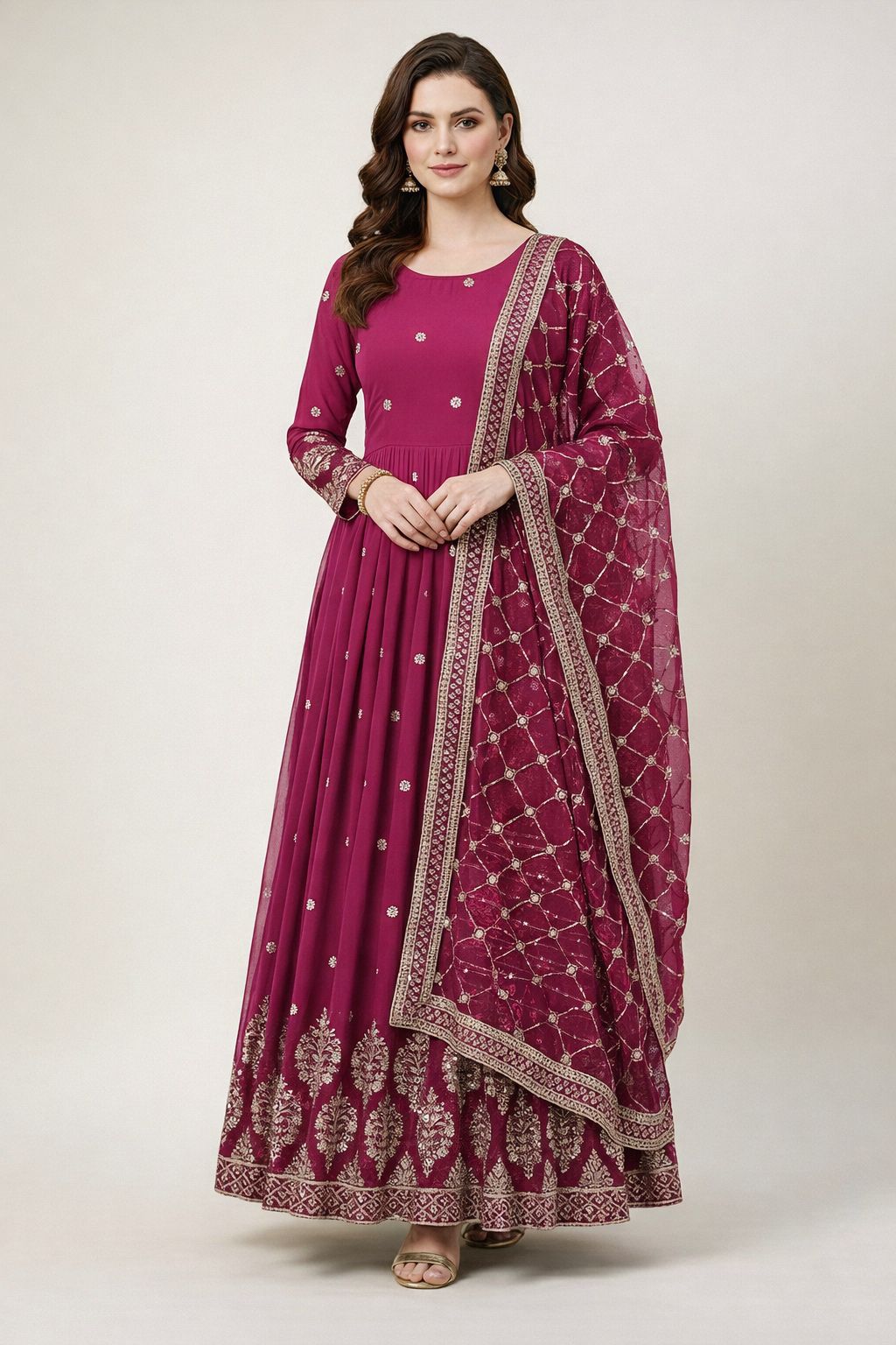 Product Image - Shop stunning Designer Anarkali Suits for weddings in Canada. Exp - 2