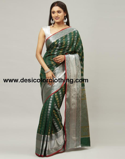 Sacramento Green Coloured Poly Silk Jacquard Saree | SLV1828S138