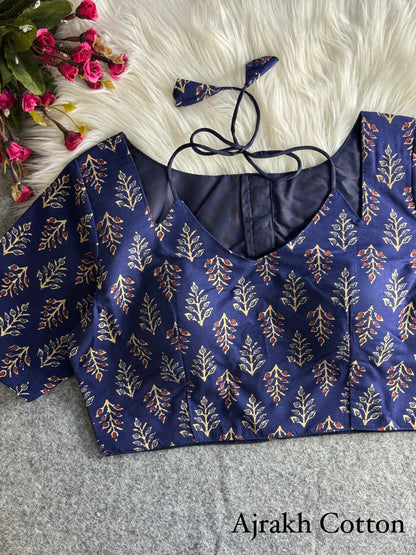 Product Image - Pure Ajrakh Cotton Halter Neck Blouse