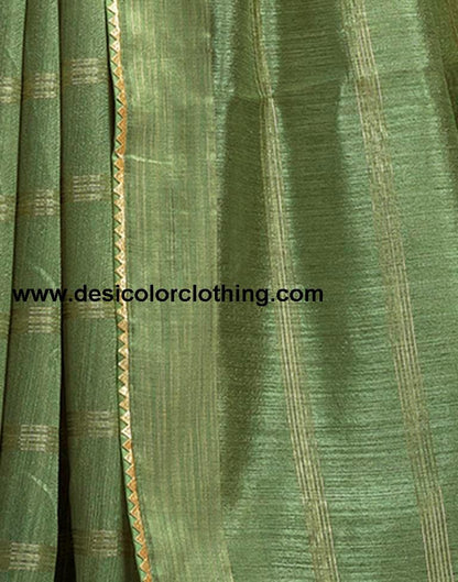 Pista Green Silk Plain Saree