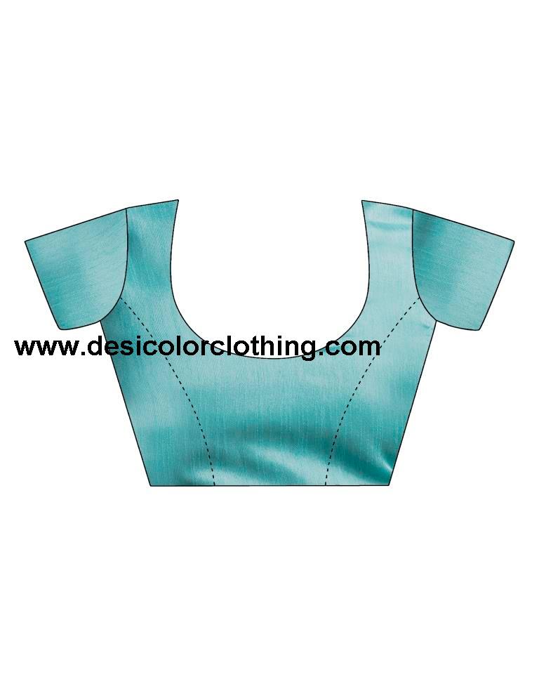 Dull Blue Silk Plain Saree