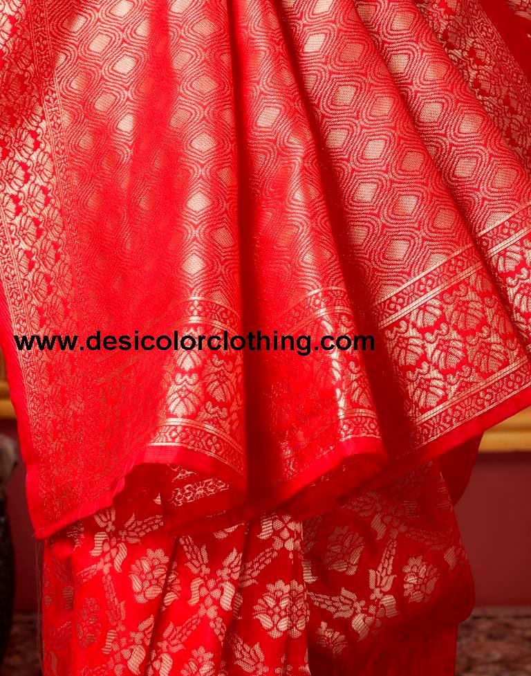 Red Banarasi Silk Saree