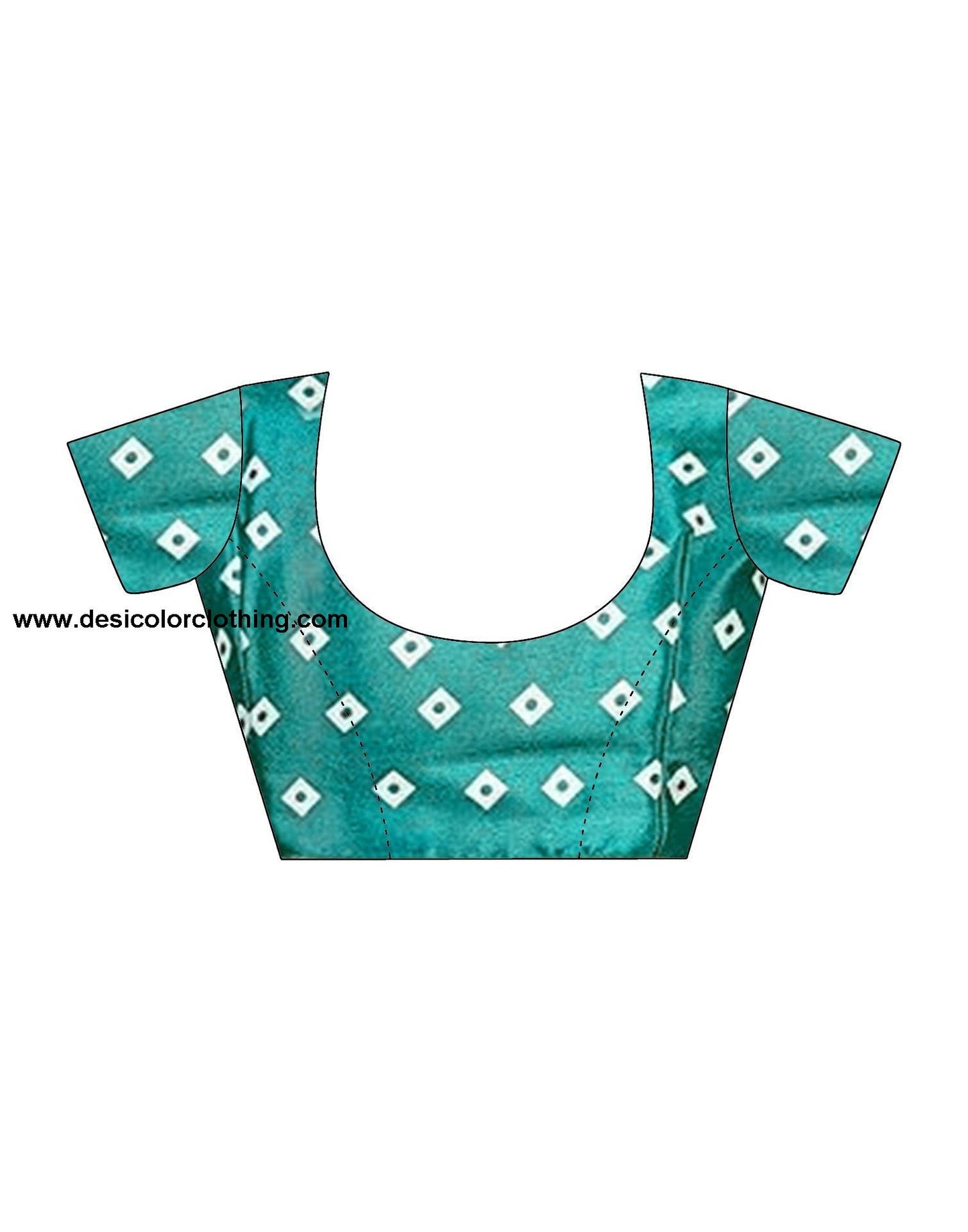 Rama Green Printed Chiffon Saree