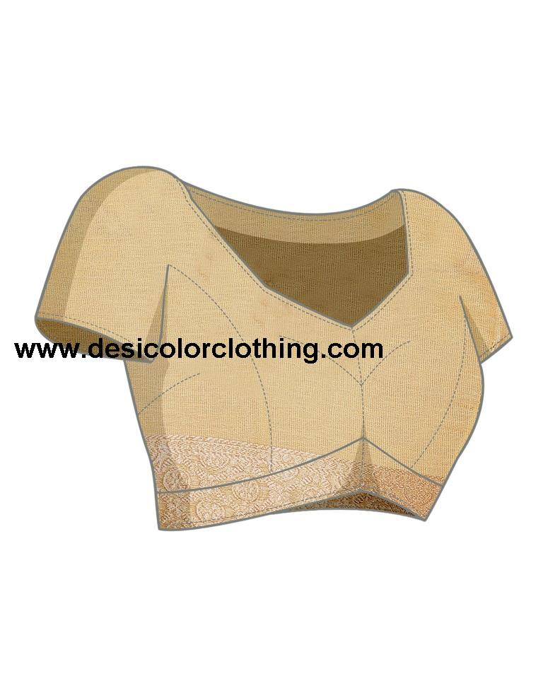 Cream Plain Organza Saree