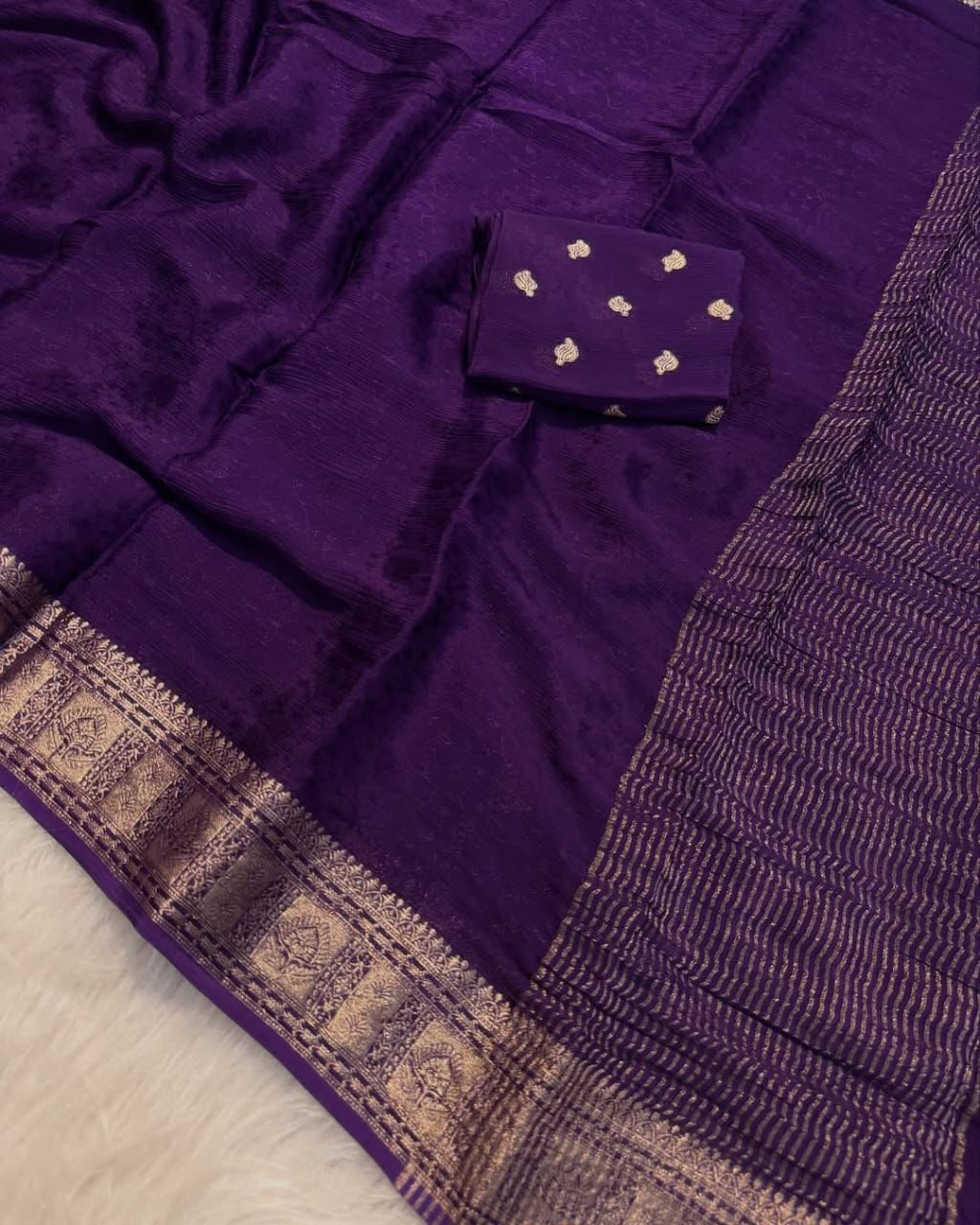 Product Image - Elegant Georgette Saree | Designer Ethnic Wear