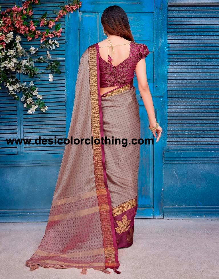 Pink Silk Woven Saree