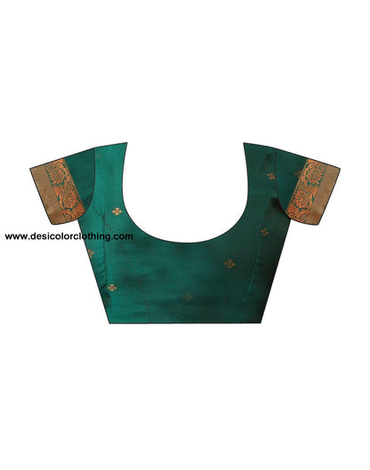 Dark Green Jacquard Silk Saree