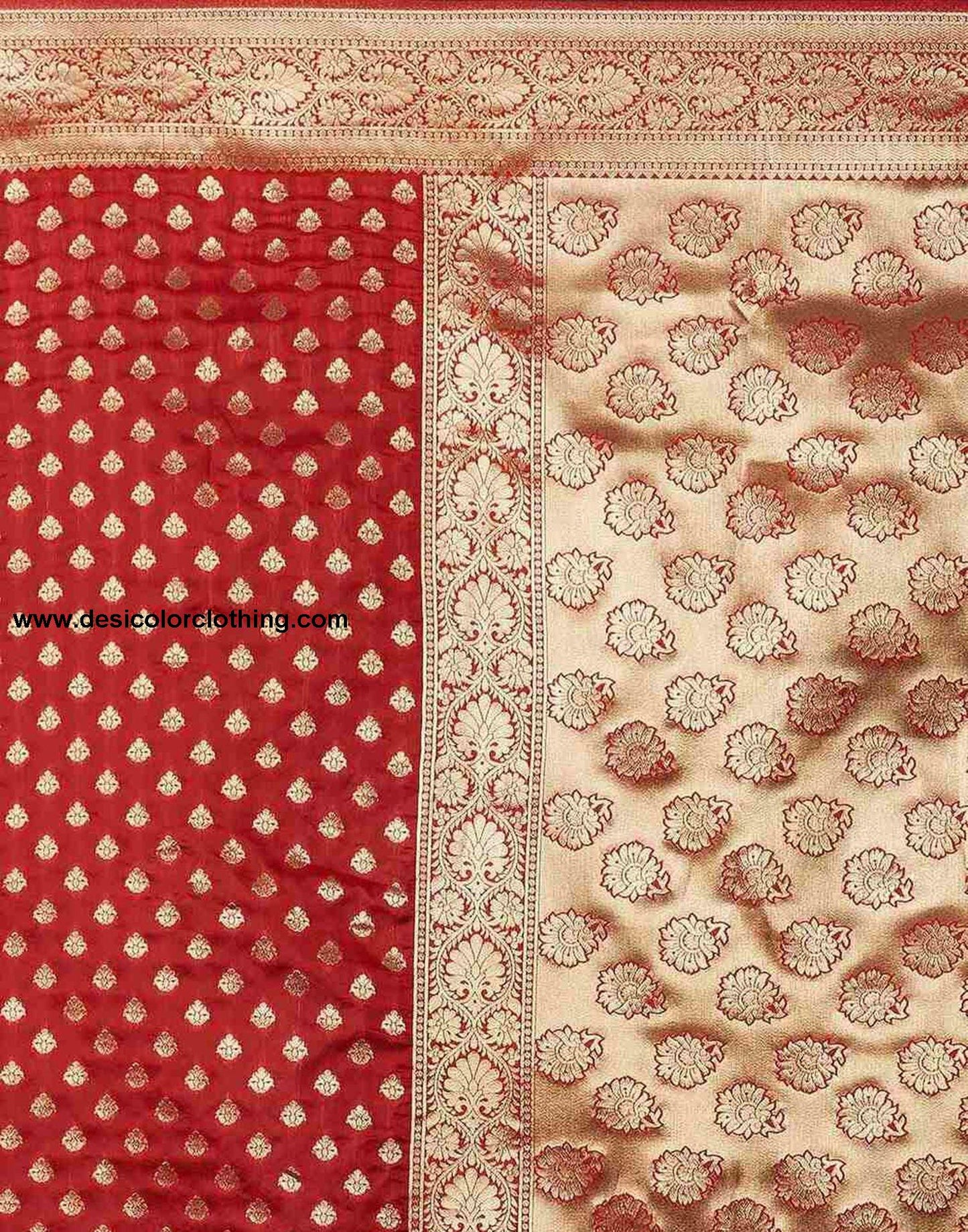 Red Jacquard Silk Saree