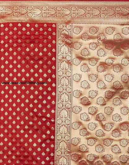 Red Jacquard Silk Saree