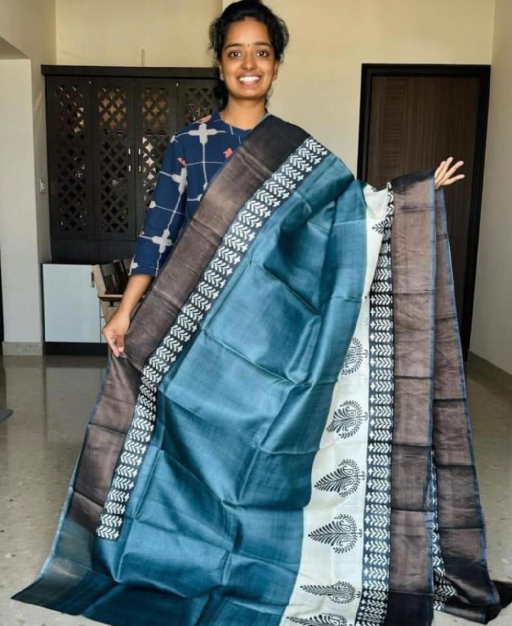 Product Image - Bhagalpuri Tussar Designer Saree - Ethnic Wedding & Festive Wear
