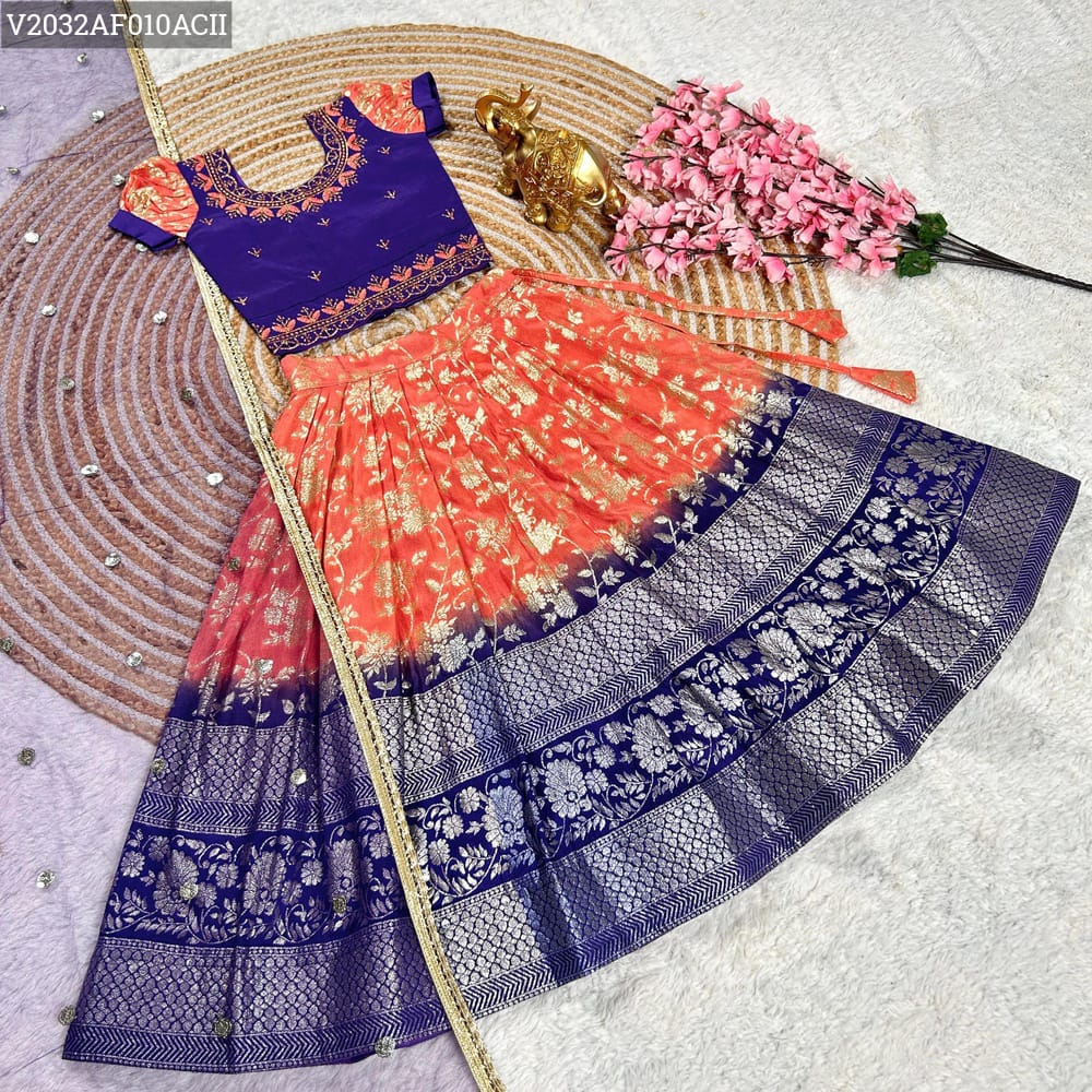 Product Image - Elegant Viscose Embroidery Lahenga Blouse with Dupatta