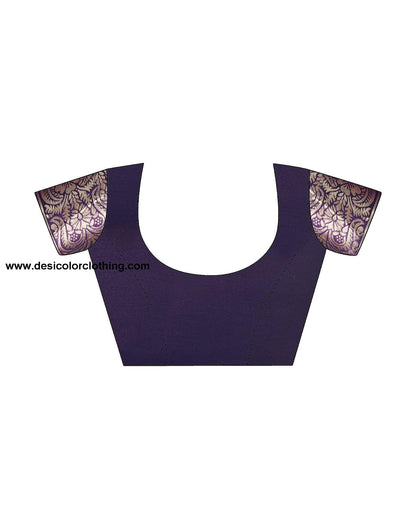 Purple Jacquard Silk Saree