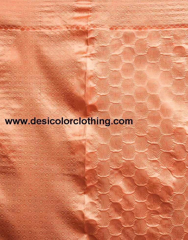 Dusty Orange Silk Plain Saree