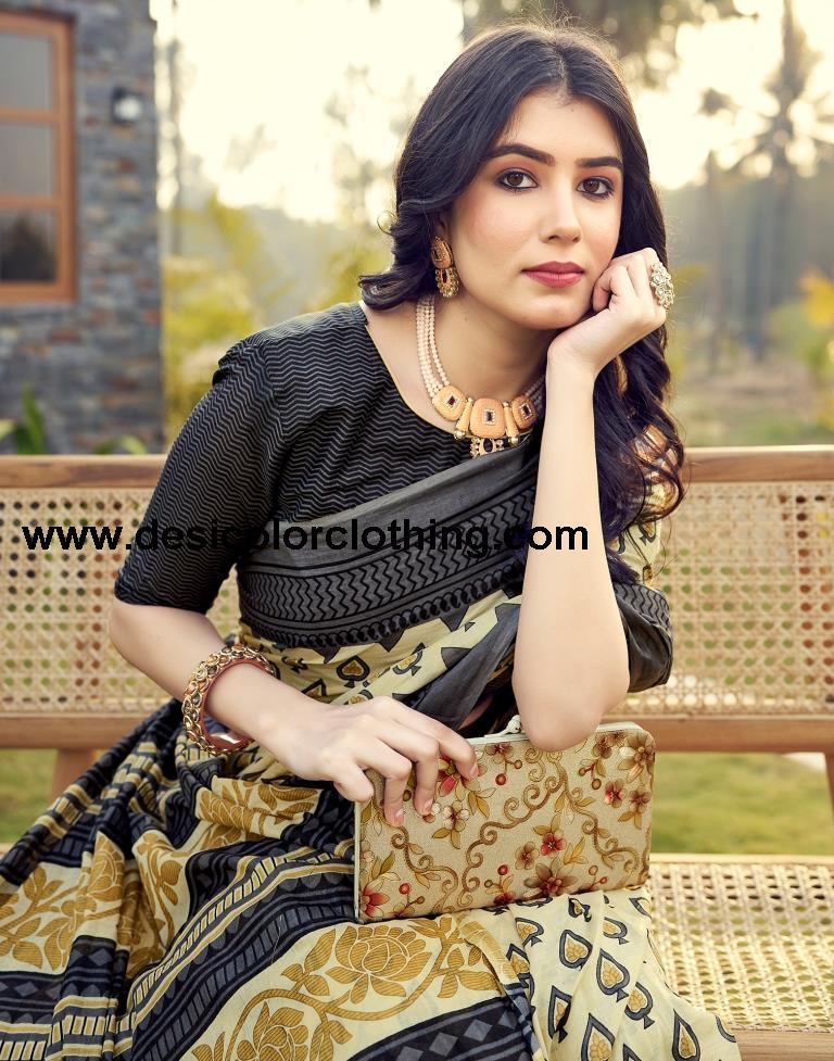 Pastel Yellow Cotton Printed Ready To Wear