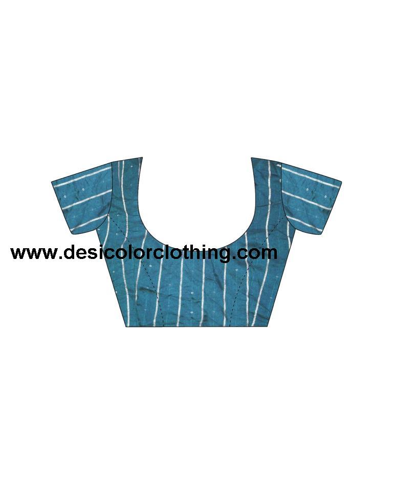 Teal Blue Georgette Plain Saree