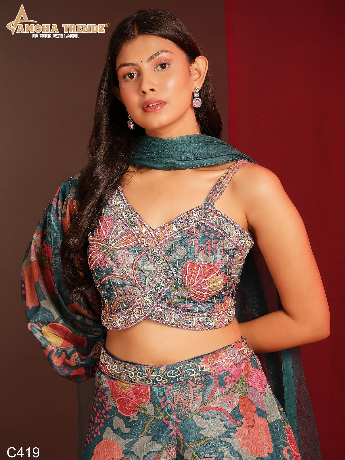 Product Image - Designer Georgette Saree with Hand Work | Festive Wear | Wedding Saree