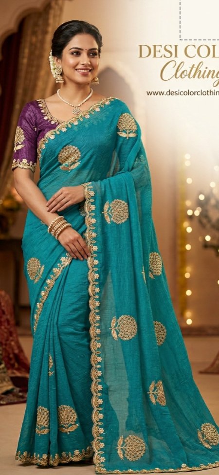 Product Image - Elegant Designer Crushed Sarees for Every Occasion - 1