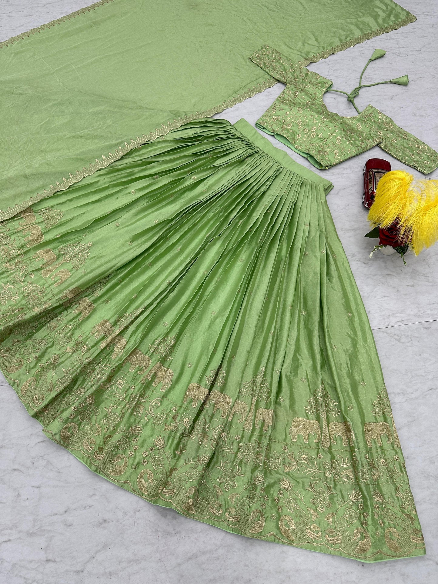 Product Image - Elegant Chinon Festive Wedding Lehenga Choli by Mahant Creation