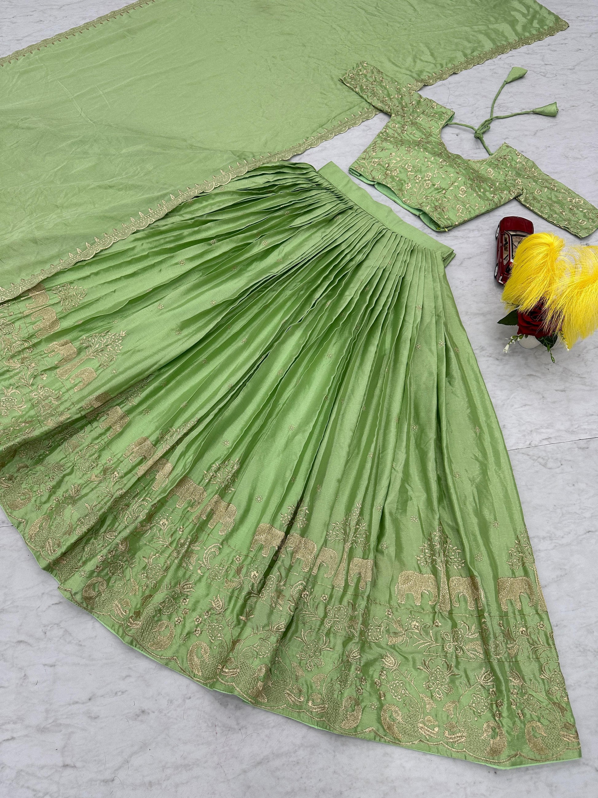 Product Image - Elegant Chinon Festive Wedding Lehenga Choli by Mahant Creation