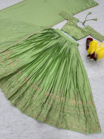 Product Image - Elegant Chinon Festive Wedding Lehenga Choli by Mahant Creation