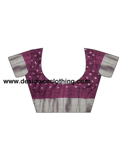 Wine Silk Printed Saree