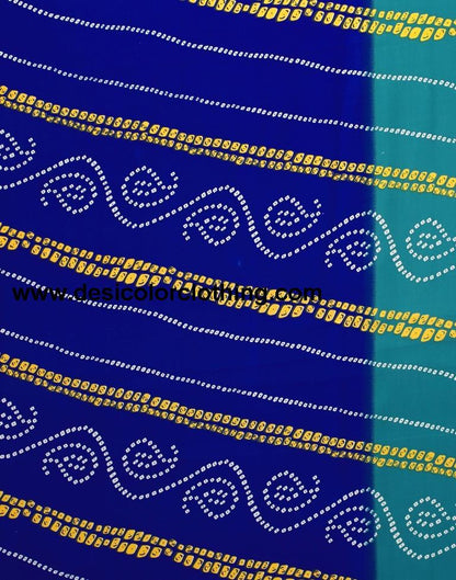 Teal Blue Georgette Printed Saree
