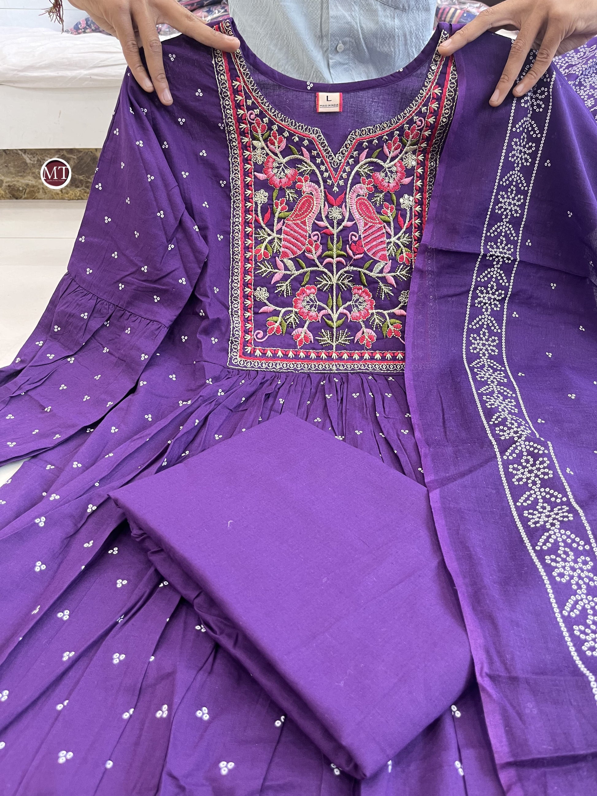 Product Image - Pure Cotton Hand Embroidery Work Suit Set