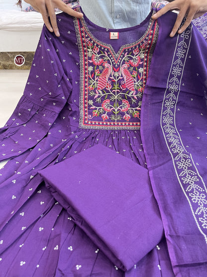 Product Image - Pure Cotton Hand Embroidery Work Suit Set