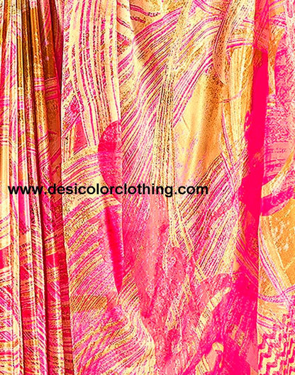Pink Silk Printed Sarees