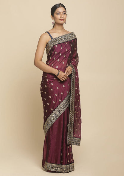 Soft Rich Pure Black Rangoli Silk