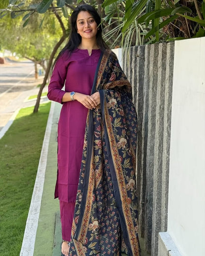Product Image - Designer Cotton Kurti Set with Dupatta