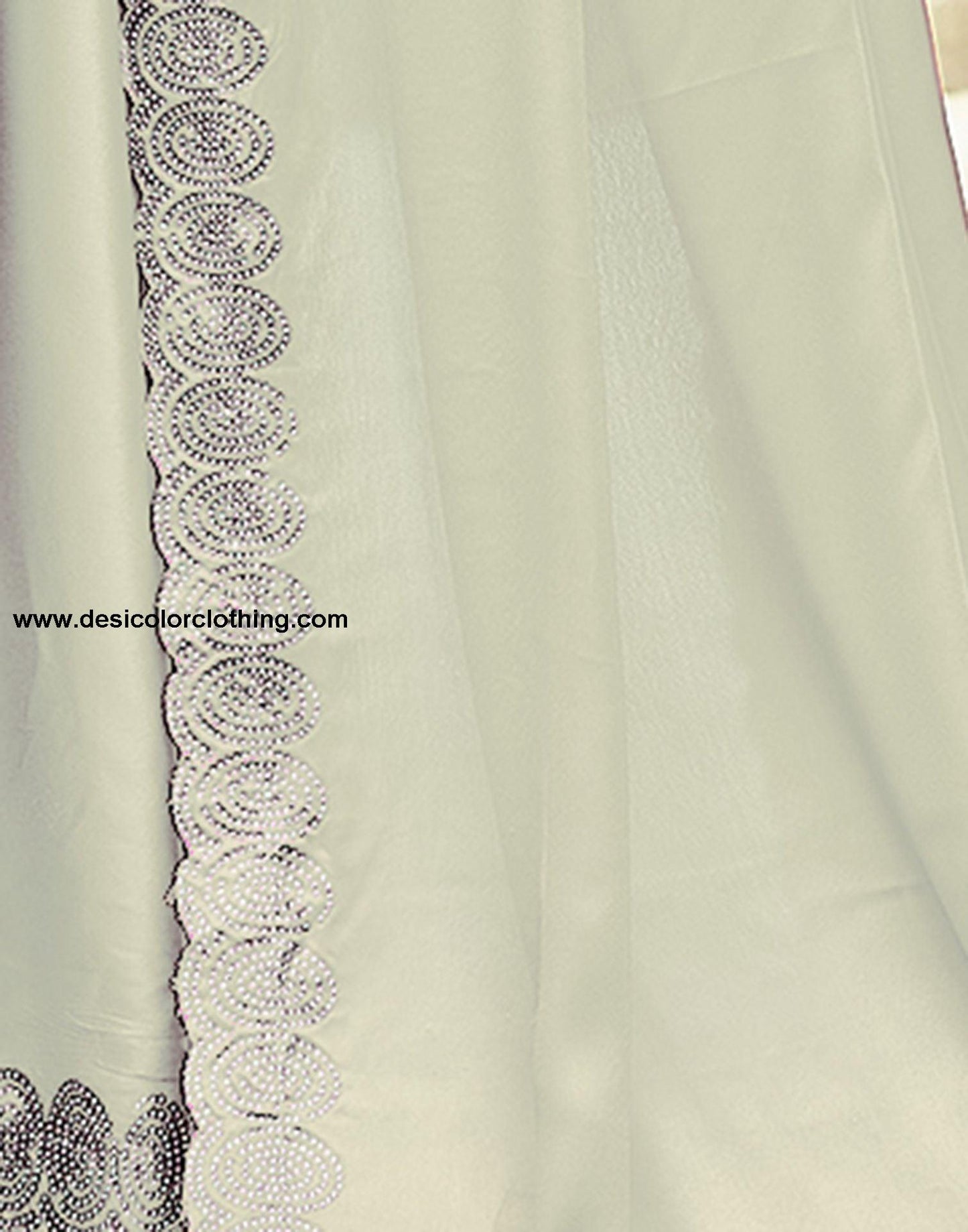 Beige Plain Silk Saree