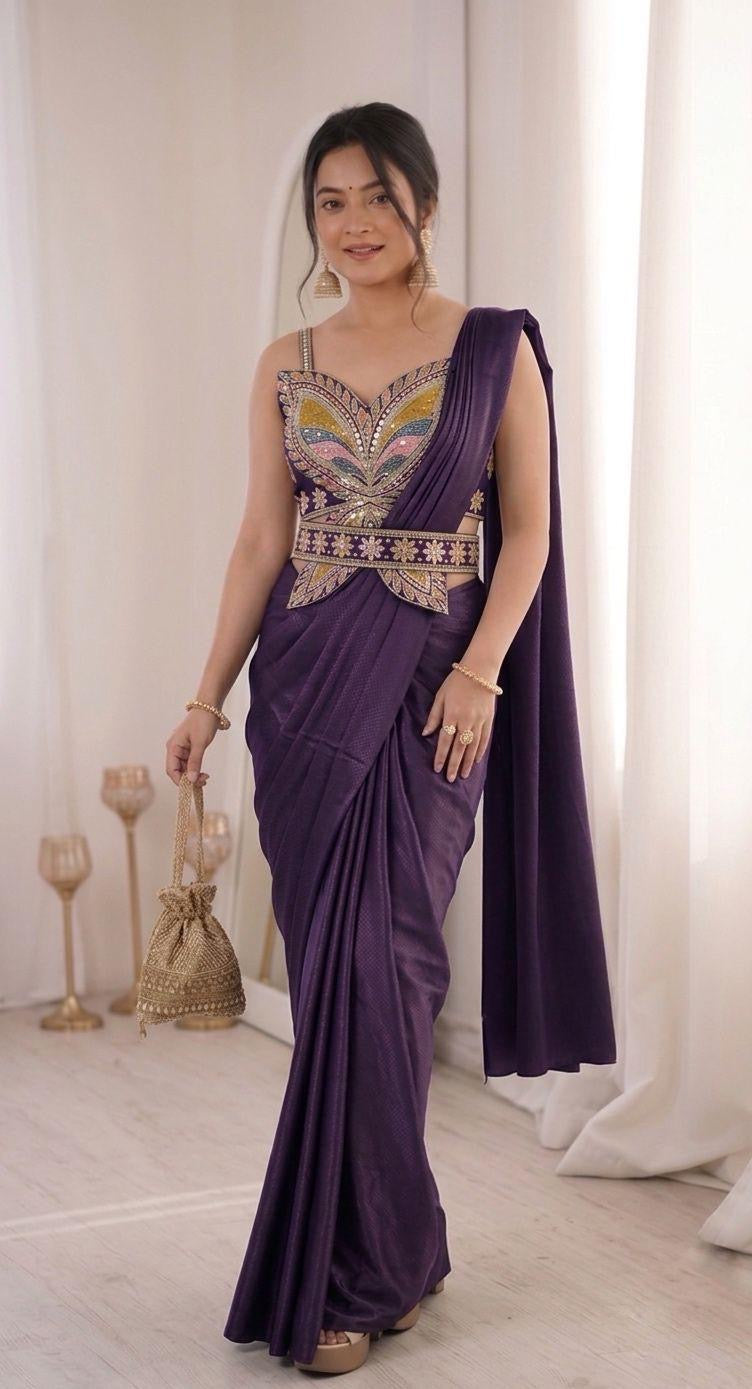 Product Image - Designer ready made saree with designer fully Striched blouse - 2