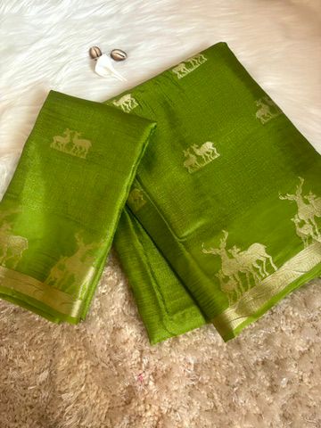 Product Image - Hiran Silk - Pure Khadi Silk Designer Saree with Deer Design | Festive & Wedding Wear