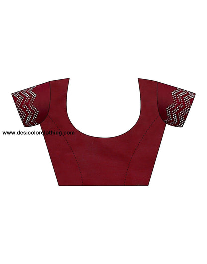 Red Swarovski Georgette Stone Work Saree