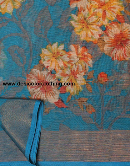 Rama Green Brasso Saree