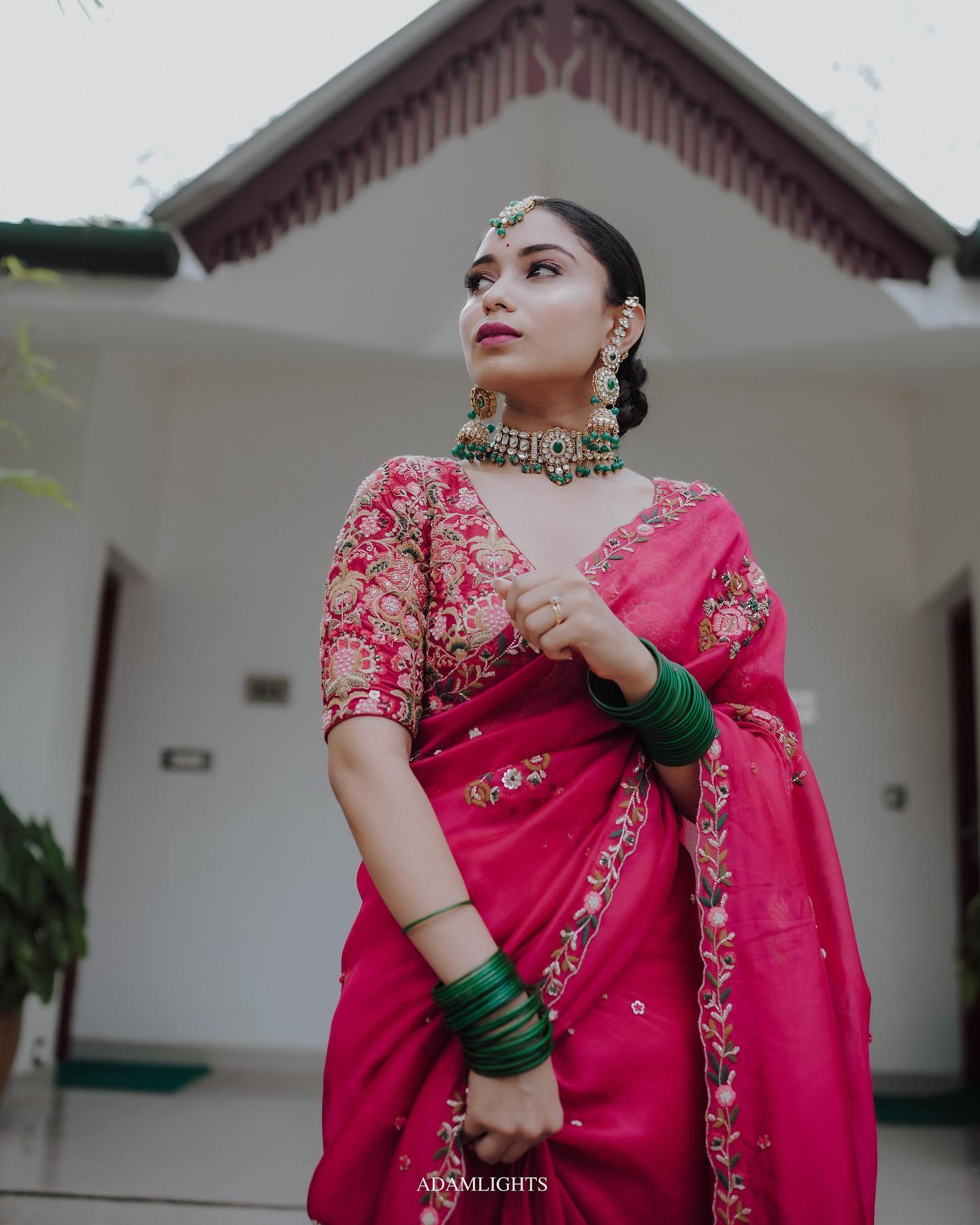 Product Image - Designer Organza Khadi Silk Saree with Embellished Blouse