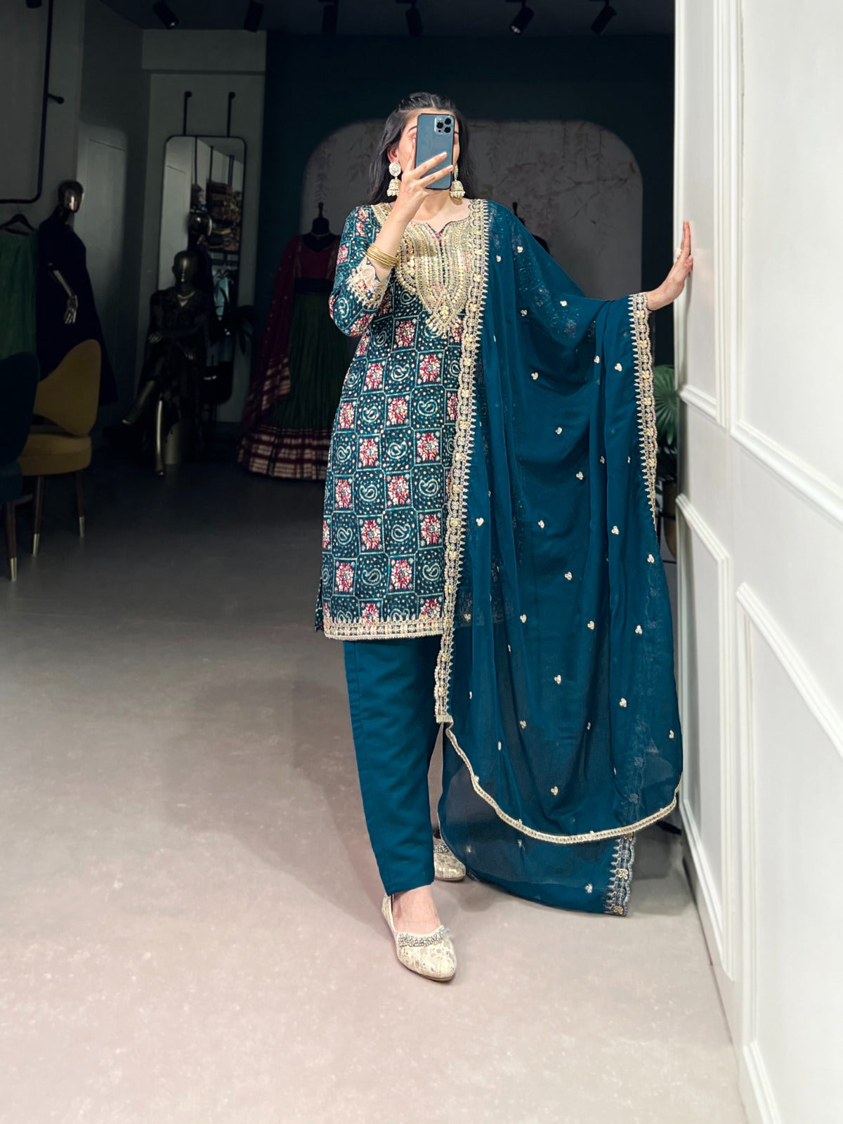 Product Image - Teal Ethnic Wear - NNK3038TEL