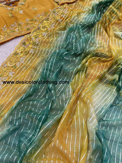 Pure Soft Georgette Sarees with Silver Weaving lining Nd Prisam Print With Heavy Embroidery Threads Sequence Ton to Ton work border aarco*