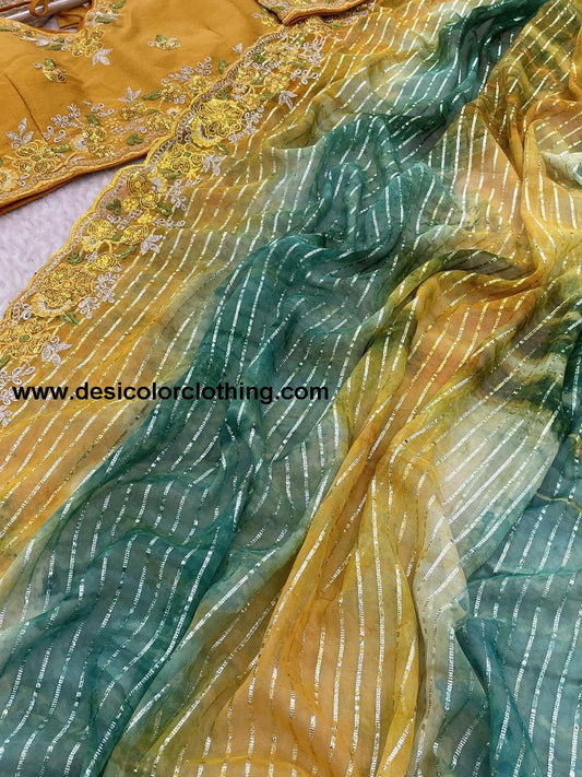 Pure Soft Georgette Sarees with Silver Weaving lining Nd Prisam Print With Heavy Embroidery Threads Sequence Ton to Ton work border aarco*