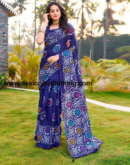 Violet Cotton Printed Ready To Wear
