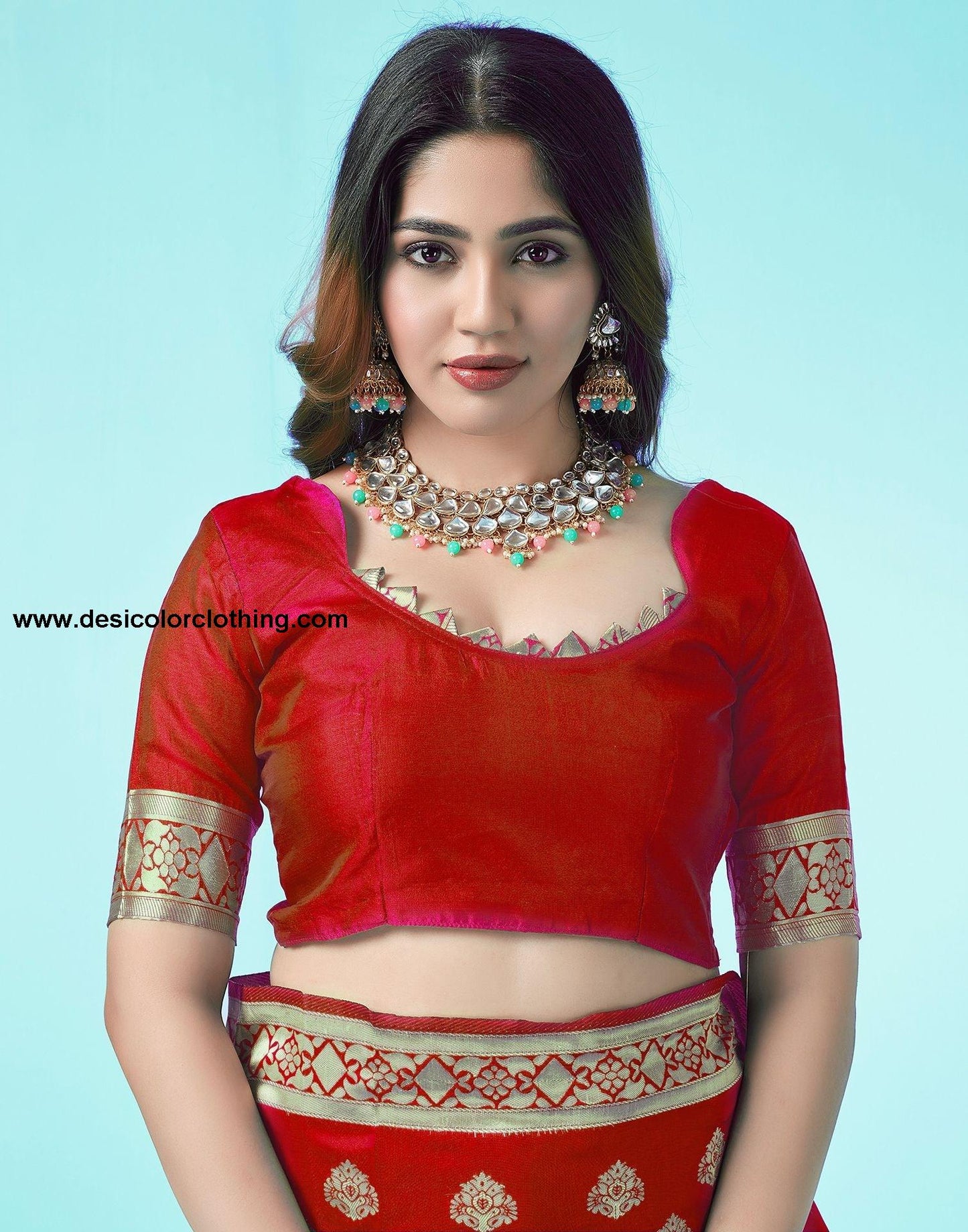 Red Jacquard Silk Saree
